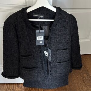 Alessandra Angelini Black Tweed Skirt Set - Classic Two-Piece Ensemble